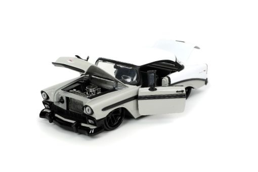 Jada 1/24 "BIGTIME Muscle" 1956 Chevy Bel Air - Grey/White - Image 4