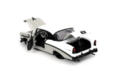 Jada 1/24 "BIGTIME Muscle" 1956 Chevy Bel Air - Grey/White - Image 3