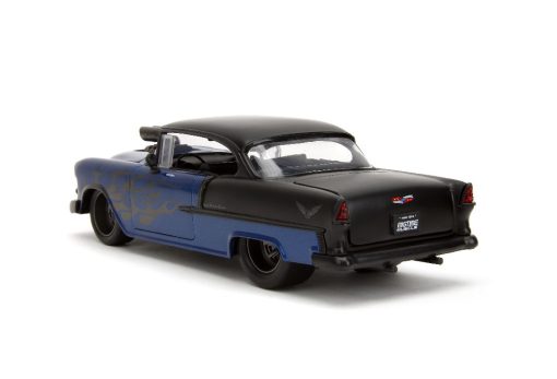 Jada 1/24 "BIGTIME Muscle" 1955 Chevy Bel Air - Metallic Blue Primer/Black - Image 4