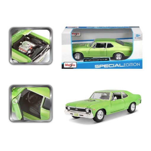 Maisto 1/24 SE 1970 Chevrolet Nova SS (Metallic Lime Green) - Image 2