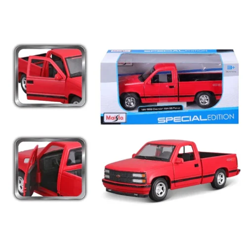 1/24 - 1993 Chevy 454 SS Pickup Truck (Red) - Special Edition - Maisto - Image 2