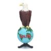 8 Inch Case Old Abe Eagle on Globe with Display Stand ZJD1882