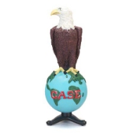 8 Inch Case Old Abe Eagle on Globe with Display Stand ZJD1882