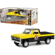 1970 Ford F-100 Pickup Truck Black and Yellow with Bed Cover All Running on Empty 5 1/24 Diecast Model Car by Greenlight