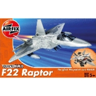 Airfix Quickbuild Lockheed Martin F22 Raptor Jet Brick Building Plastic Model Kit -6005