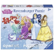 Ravensburger Disney Princess Pretty Princesses Shaped Floor Puzzle 24 Piece Jigsaw Puzzle for Kids – Every Piece is Unique, Pieces Fit Together Perfectly