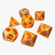 Chessex Festive Sunburst/Red Polyhedral 7-Die Set
