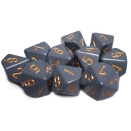 Chessex CHX25420 Dice-Opaque Dark Grey/Copper Set