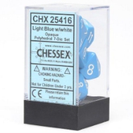 Chessex CHX25416 Dice-Opaque Light Blue/White Set