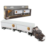Collections Etc Daron Ups Die Cast Tractor with 2 Trailers