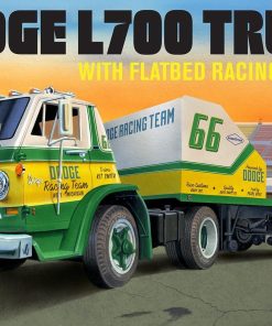 AMT 1966 Dodge L700 Truck w/Flatbed Racing Trailer 1:25 Scale Model Kit