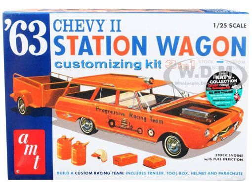 AMT 1963 Chevy II Station Wagon w/Trailer 1:25 Scale Model Kit