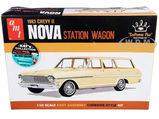 Round 2 Unknown AMT 1963 Chevy II Nova Station Wagon Craftsman Plus Series 1:25 Scale Model Kit