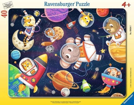 Children Frame Puzzle Animals in space 40pc