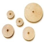 Miniature DIY Wood Craftwood Pulleys - 5 Piece