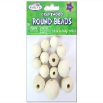 Multicraft Bead Wood Rnd 18-30mm Natural 13pc
