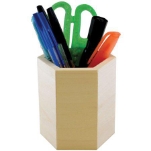 Wooden Pen & Pencil Tub 3.5 -Hexagon