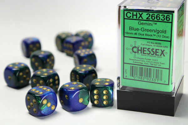 Chessex Gemini 16mm d6 12pk