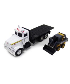 John Deere 1:64 Scale 320e Skid Steer Loader with Peterbilt 367 Truck