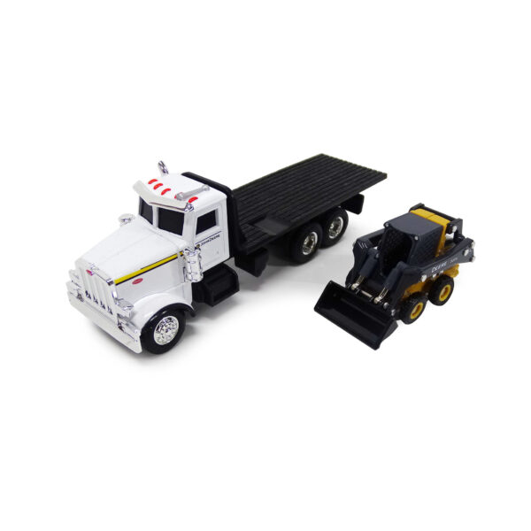 John Deere 1:64 Scale 320e Skid Steer Loader with Peterbilt 367 Truck