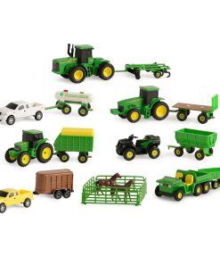 John Deere Toy Truck & Toy Tractor with Trailers 20-Piece Farm Toy Value Set
