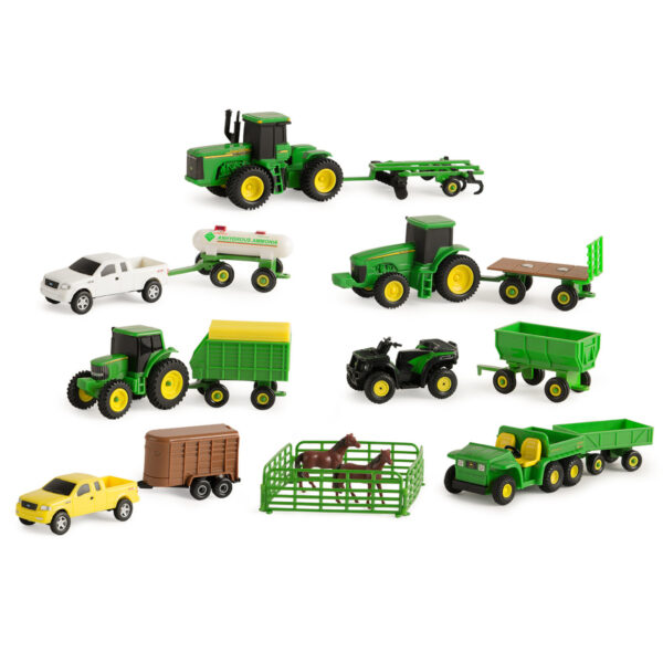 John Deere Toy Truck & Toy Tractor with Trailers 20-Piece Farm Toy Value Set