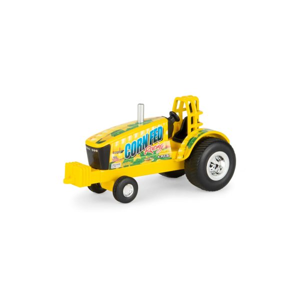 1:64 Corn Fed Racing Yellow Pulling Tractor