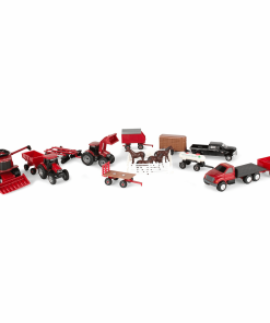 CASE IH 1:64 Scale Farm Toy Playset - 20 Piece Value Set with Tractors, Truck, Combine, Farm Implements, Toy Animals and more