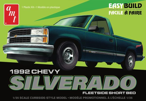 Skill 2 Model Kit 1992 Chevrolet Silverado C1500 Fleetside Short Bed Pickup Truck "Easy Build" 1/25 Scale Model by AMT
