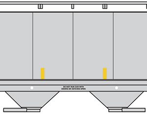 Bachmann 19159 N Scale Canadian Cylindrical 4-Bay Grain Hopper - Ready to Run