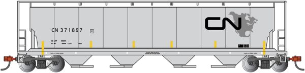 Bachmann 19159 N Scale Canadian Cylindrical 4-Bay Grain Hopper - Ready to Run