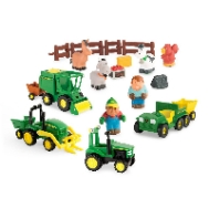 John Deere 1st Farming Fun – Fun on the Farm Playset with Vehicles, Farm Animals, Wagons & Fence