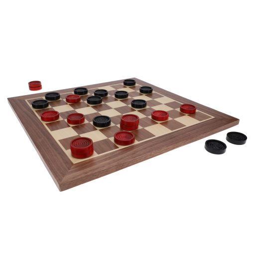 Nostalgic Red and Black Wooden Checkers Set