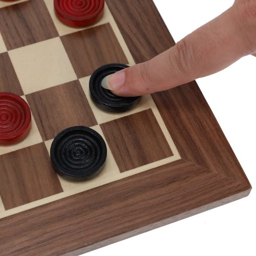 Nostalgic Red and Black Wooden Checkers Set - Image 6