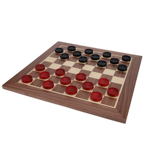 Nostalgic Red and Black Wooden Checkers Set - Image 5