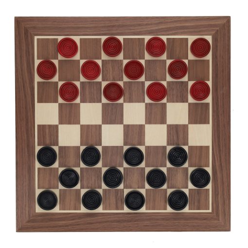 Nostalgic Red and Black Wooden Checkers Set - Image 7