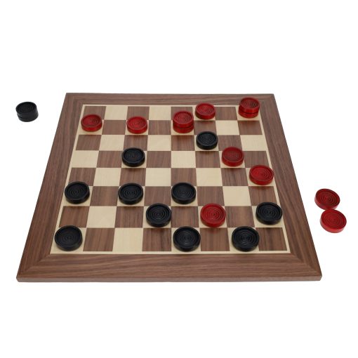 Nostalgic Red and Black Wooden Checkers Set - Image 8