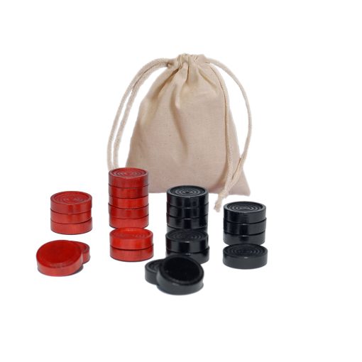 Nostalgic Red and Black Wooden Checkers Set - Image 3