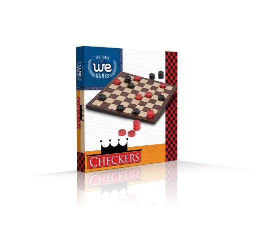 Nostalgic Red and Black Wooden Checkers Set - Image 2