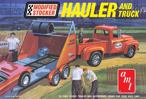 AMT 1953 FORD PICKUP “MODIFIED STOCKER HAULER” GULF 1:25 SCALE MODEL KIT