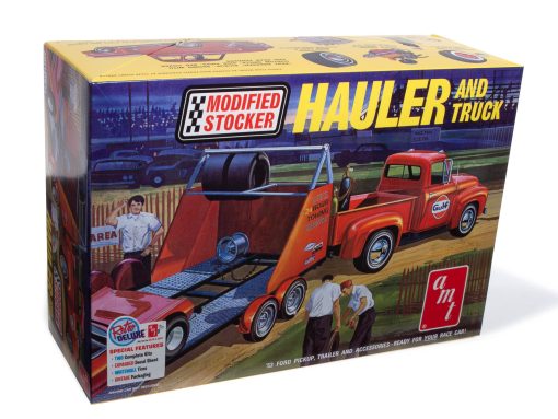 AMT 1953 FORD PICKUP “MODIFIED STOCKER HAULER” GULF 1:25 SCALE MODEL KIT - Image 3