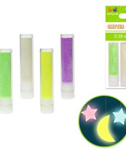 8g Glow-in-the-Dark Glitter Vials 4pc x 2g Asst - Sparkle