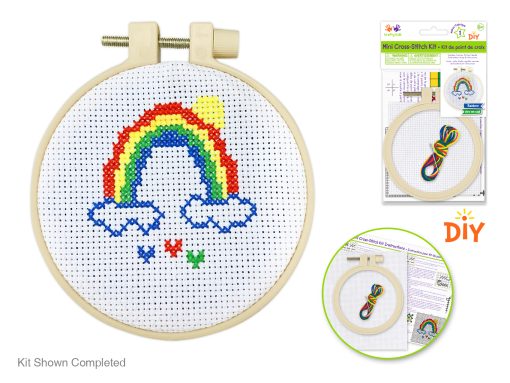 DIY Mini Cross-Stitch Kit - Rainbow