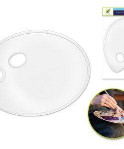 Color Factory Paint Palette: 8.5"x10.6" Duraplast Flat Oval w/Thumbhole - White