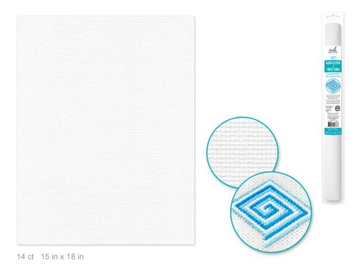Needlecrafters: 14ct Aida Cloth 15"x18" Cross Stitch Fabric - White
