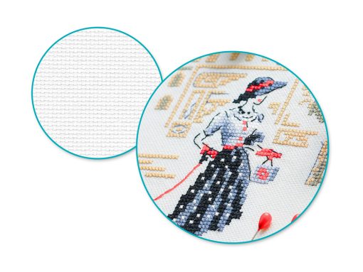 Needlecrafters: 18ct Aida Cloth 15"x18" Cross Stitch Fabric - White - Image 2