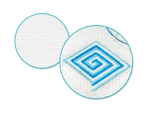 Needlecrafters: 14ct Aida Cloth 15"x18" Cross Stitch Fabric - White - Image 2