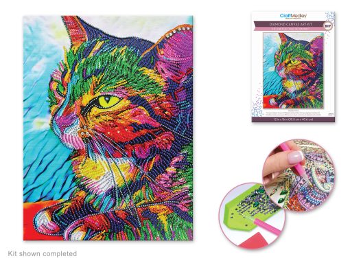 Diamond Painting Art Kit 12"x16" w/Gems+Tool+Tray - Cat 2