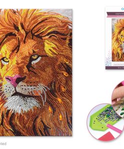 Diamond Painting Art Kit 12"x16" w/Gems+Tool+Tray - Lion