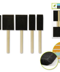 Color Factory: Sponge Brush 5/pk 1"+2"+3" w/Wood Handle